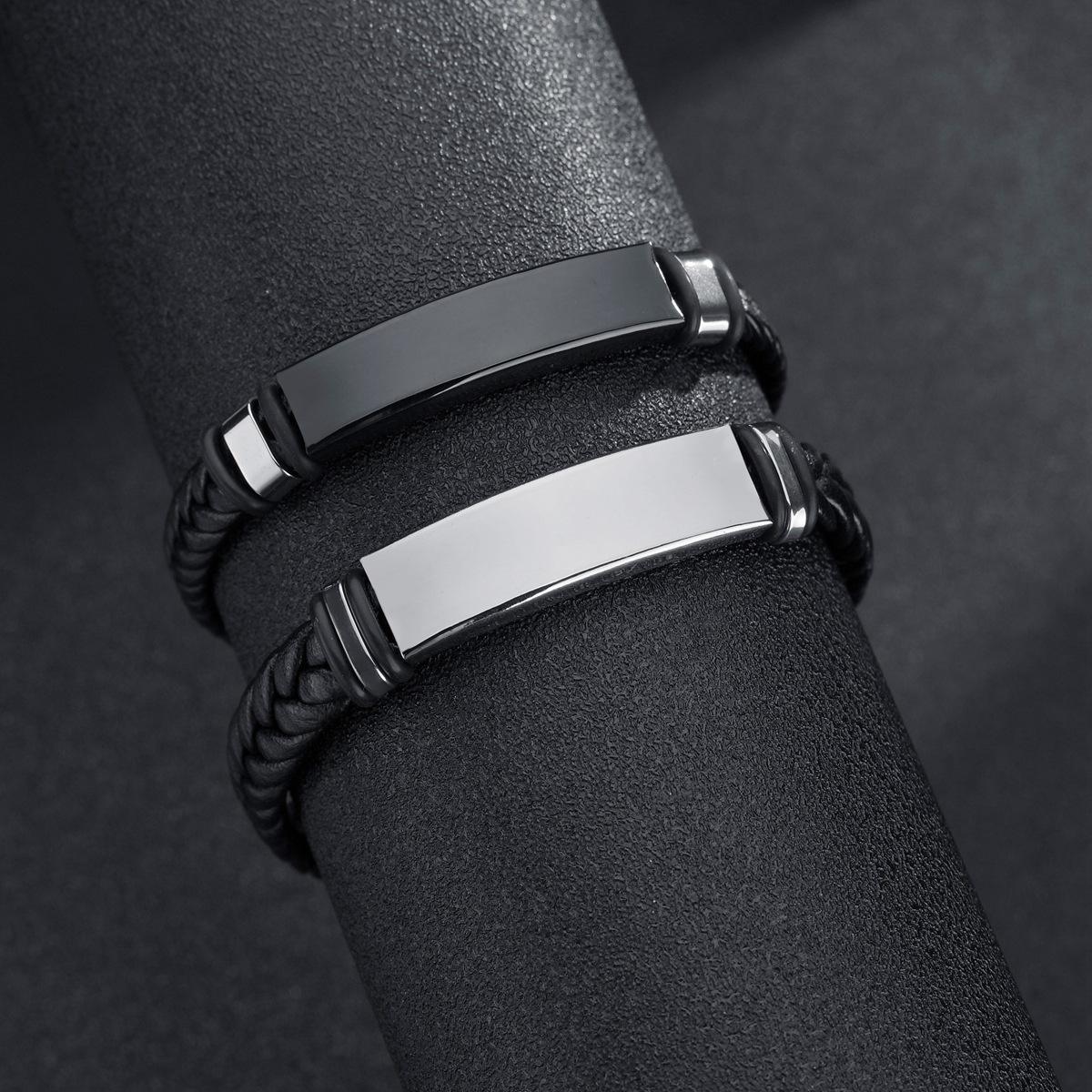 Nox – Midnight Weave Schwarz-Silbernes Geflochtenes Armband
