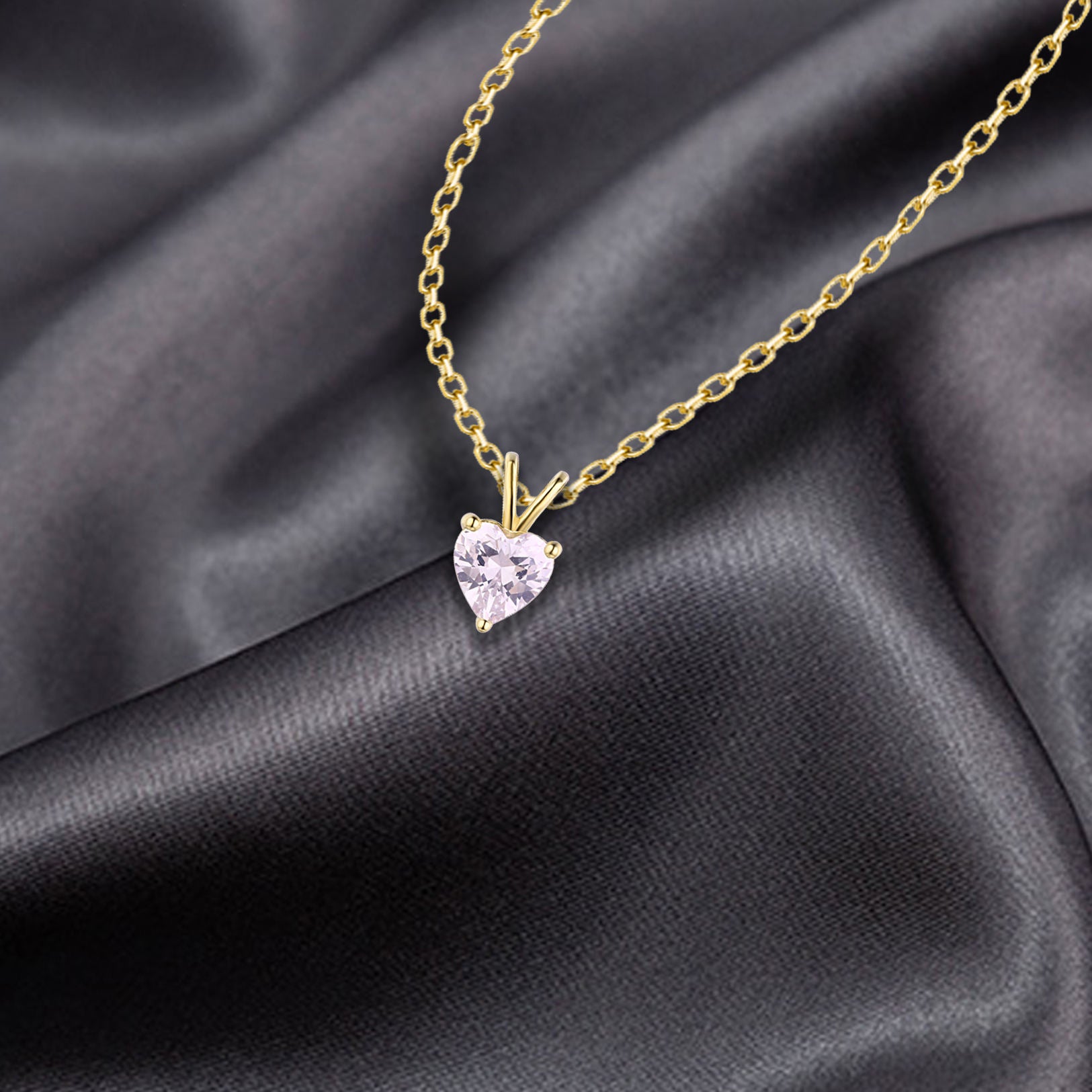 Coré – Blush Heart Halskette mit Rosafarbenem Diamanten