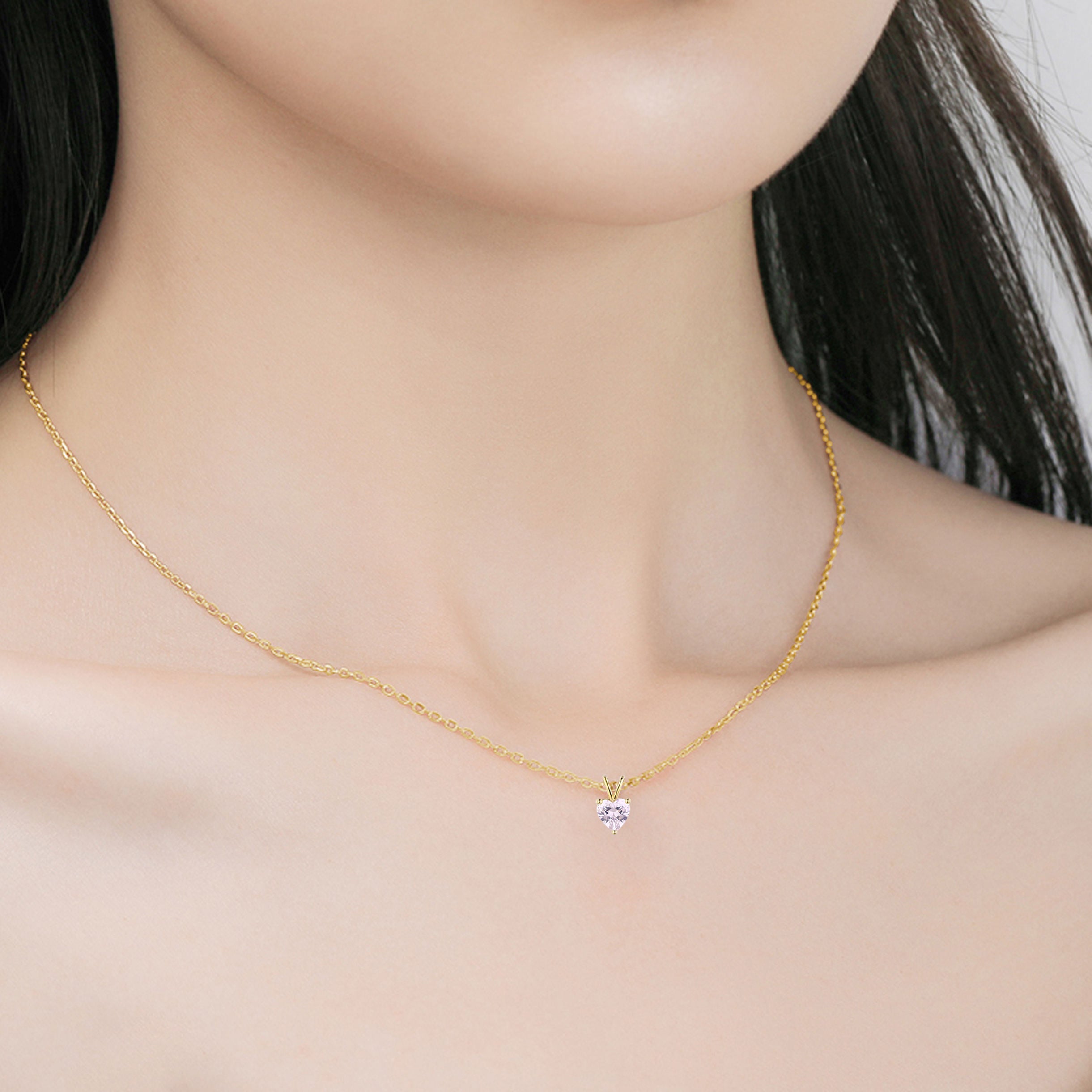 Coré – Blush Heart Halskette mit Rosafarbenem Diamanten